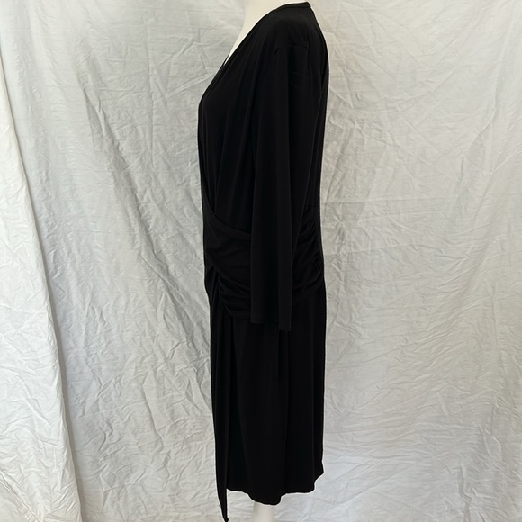 Karen Kane Long Sleeve Black Little Black Dress with rouching Sz XL - Picture 3 of 12